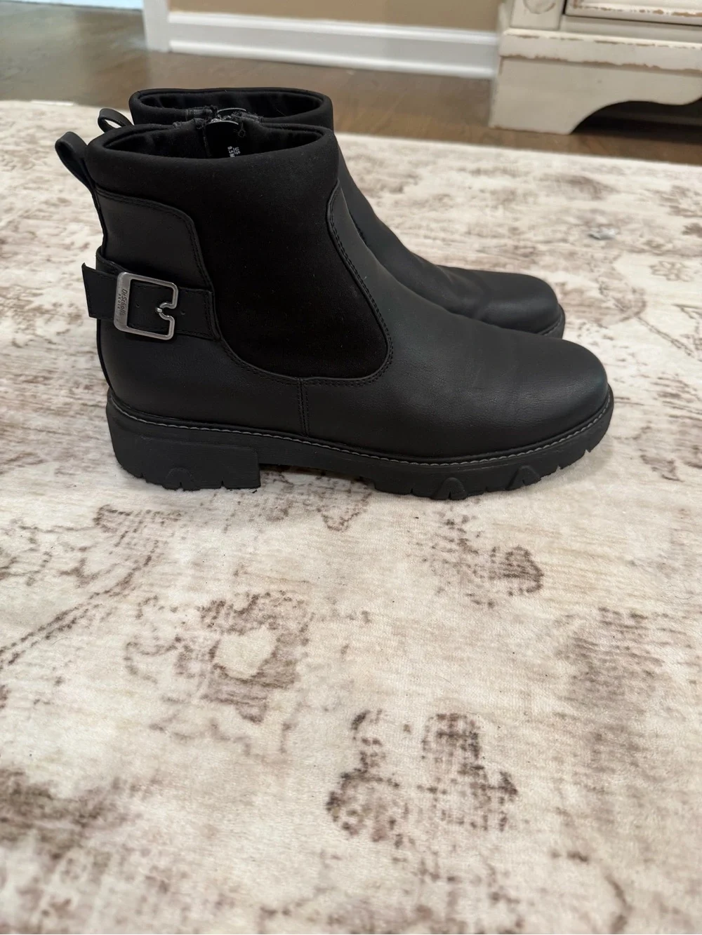 Dr. Scholl's Black Chelsea Ankle Boot with Buckle